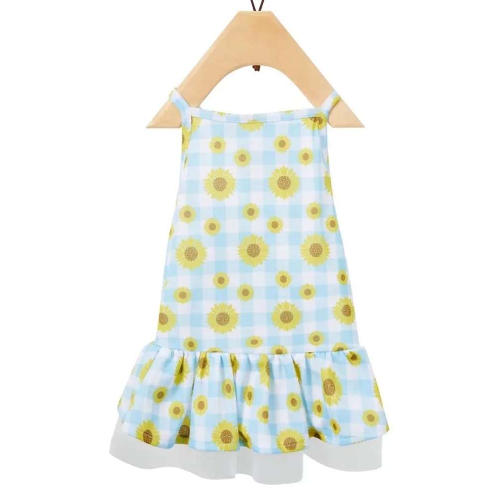 Frisco Sunflower Gingham Dog & Cat Dress, XS